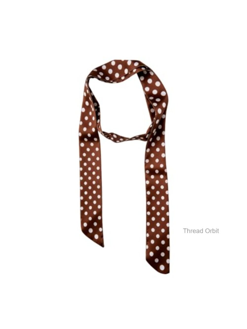 Extra Long Polka Dot Silky Satin Skinny Scarf 55 Inch Neck Head Hair Wrap
